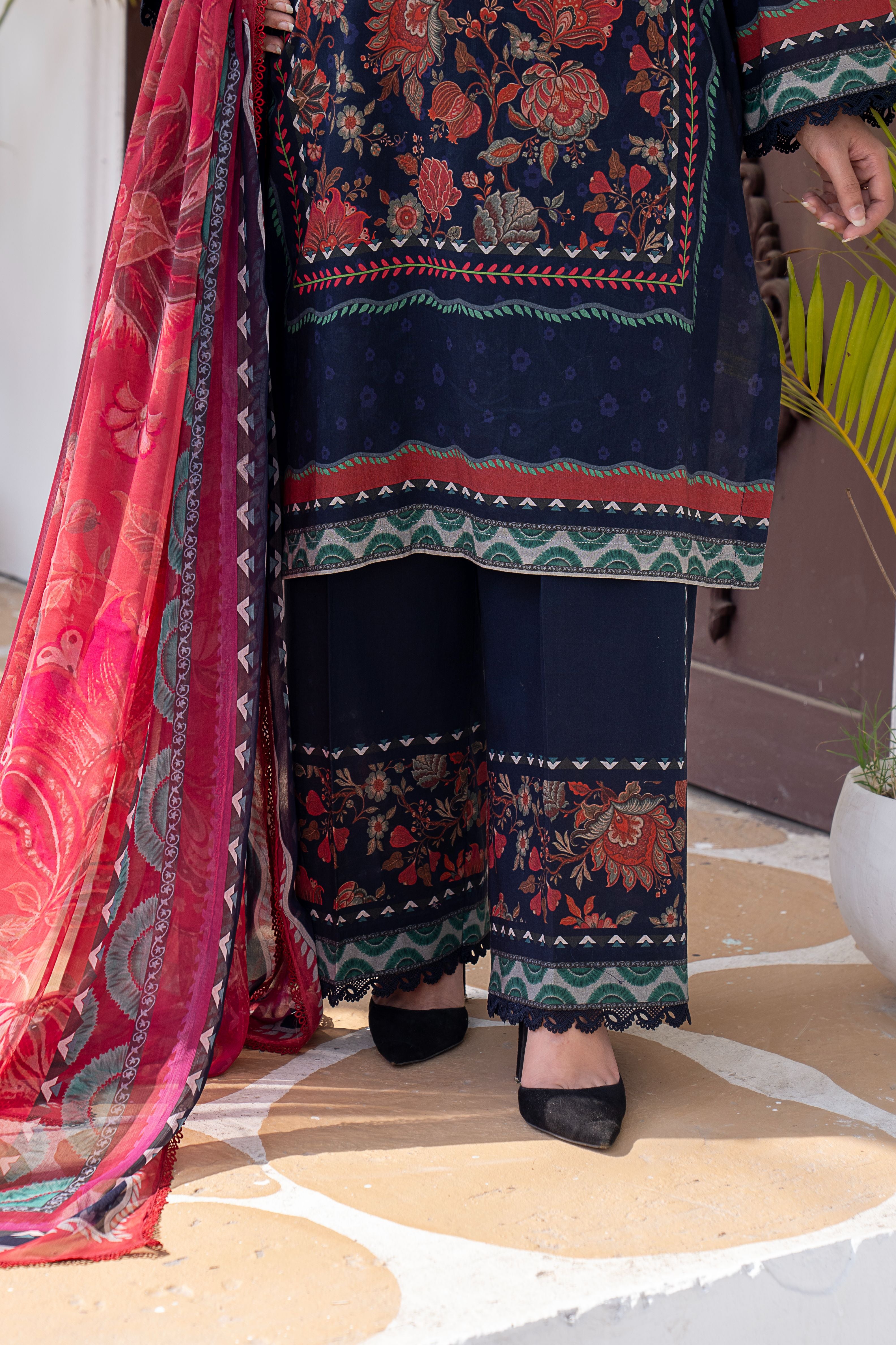 3 PIECE - PRINTED LAWN SUIT